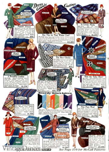 1928 dress and coat fabrics