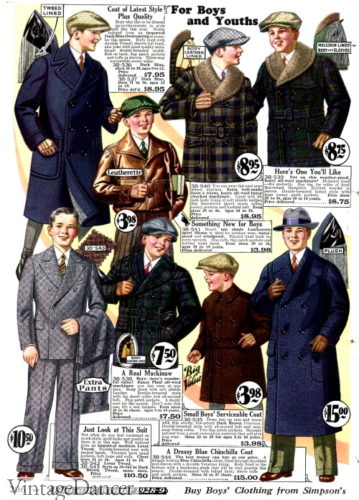 1928 teens boys coats, jackets and suit