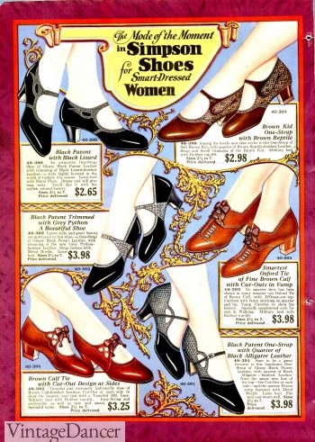 1928 heels, art deco influence the designs