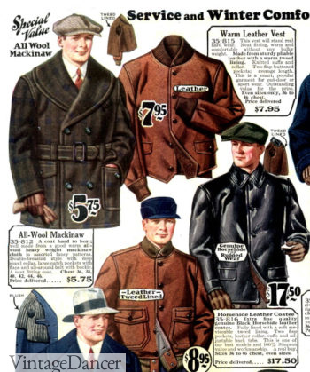 1928 men's work or casual heavy jackets 1920s men coat hunting