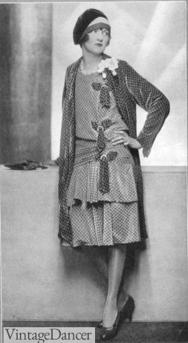 1928 polka dot dress with reverse jacket at VintageDancer