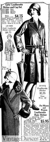 1928 leatherette rain coat