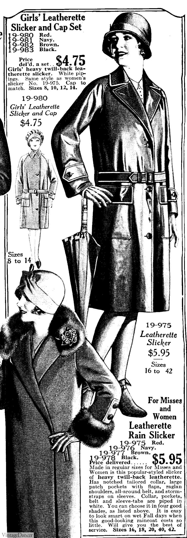 History of Vintage Raincoats, Jackets and Capes for Women