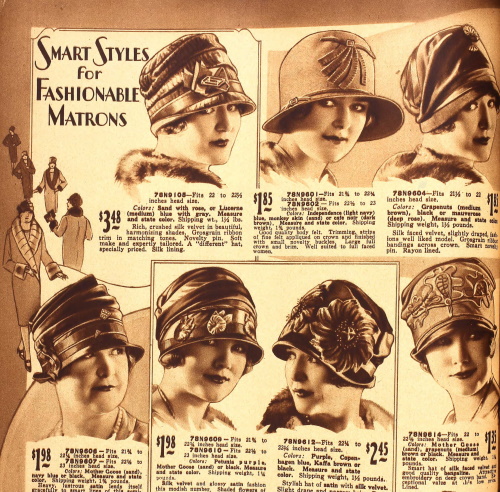 1928 cloche hats for matrons mature mrs old women