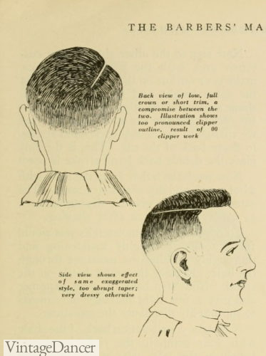 1920s men hair cut The Half Crown or short pompadour