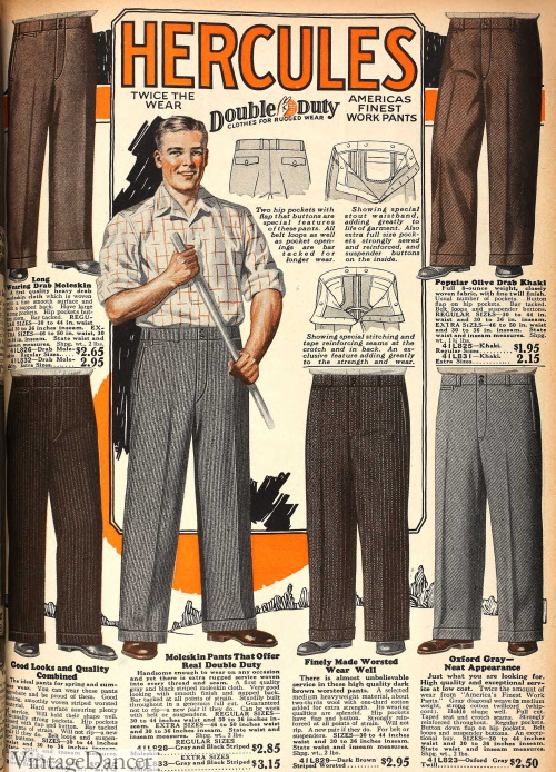 1920s Men's Workwear, Casual Clothes