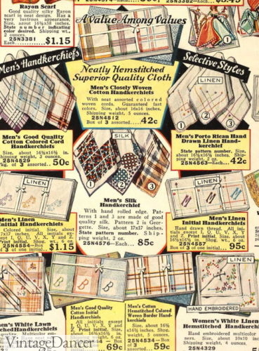 1928 mens handkerchiefs 1920s