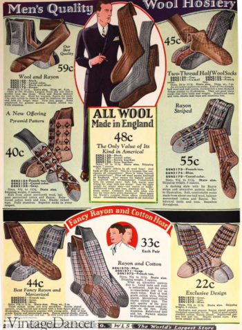 1920s men socks hosiery 1928 at VintageDancer