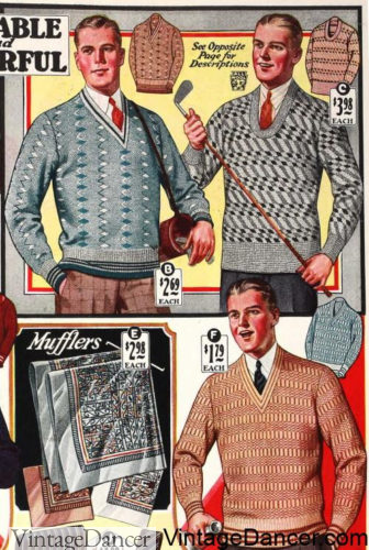 1928 V neck sweaters mens 1920s sweater jumpers golf sport jumpers knitwear at VintageDancer