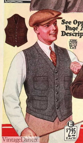 1928 four pocket sweater cardigan mens vest