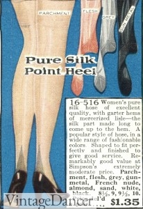 1920s stockings with point heel at VintageDancer