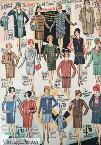 1929 teenager and girls dresses