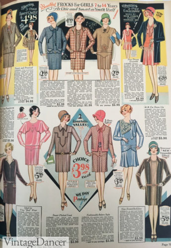 1929 teen and girls dresses