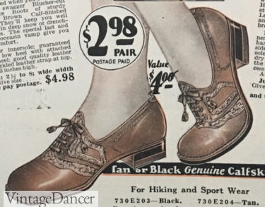 1929 1930 Nat Bella Hess shoes sport women lace up oxford at VintageDancer