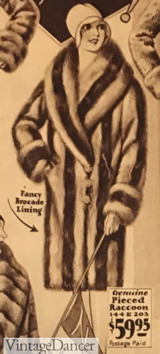 1929 pieced racoon coat at VintageDancer