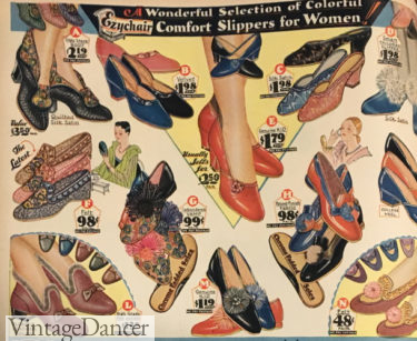 1929 slippers and boudoir shoes