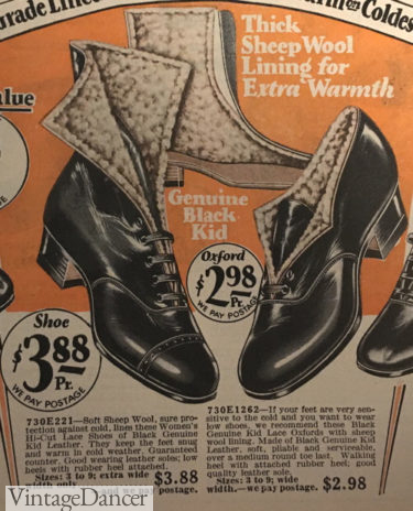 1929 shearling lined winter boots for women at VintageDancer