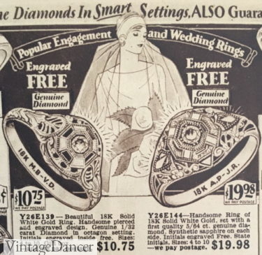 1929 diamond wedding rings
