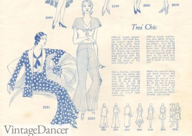 1930s Women's Pants, Trousers, and Beach Pajamas History