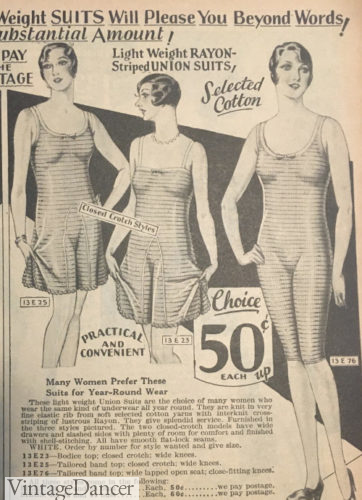 1929 summer weight knit unionsuits