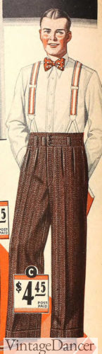 1920s mens suspenders and pants trousers