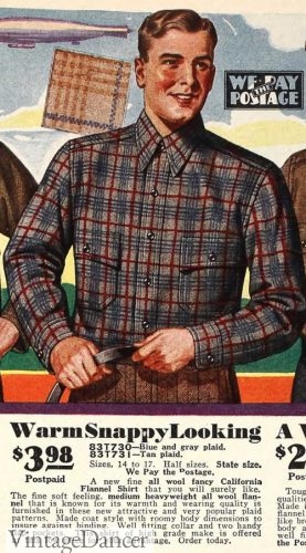 1929 plaid flannel work or sport casual wintershirt