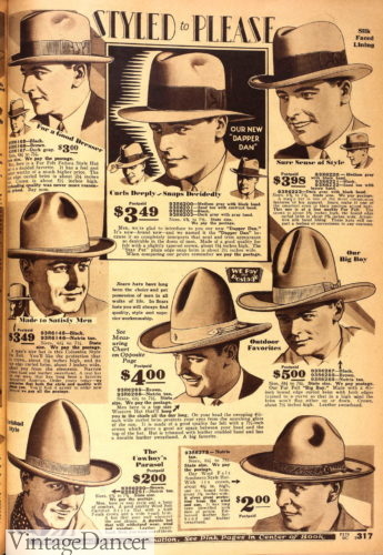 1929 western, crusher, Carlsbad hats