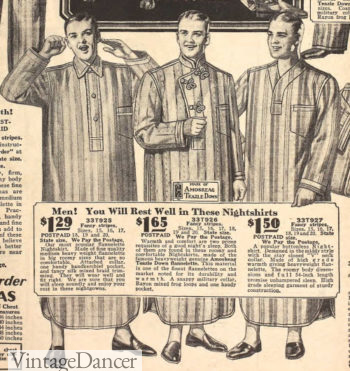 1929 men's nightshirts pajamas