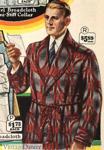 1920s Men&#8217;s Pajamas, Smoking Jacket, Slippers History, Vintage Dancer