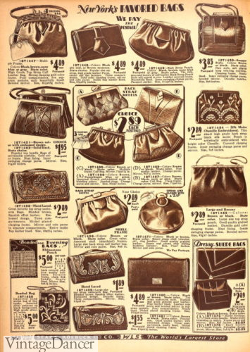 1920s purse 1930s leather handbags