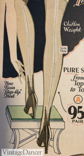 1929 twin step up heels at VintageDancer