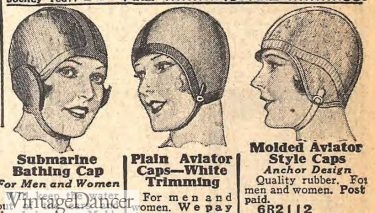 1929 Aviator swim caps for women