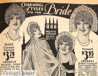 1929 wedding crown hats coronet bridal hats