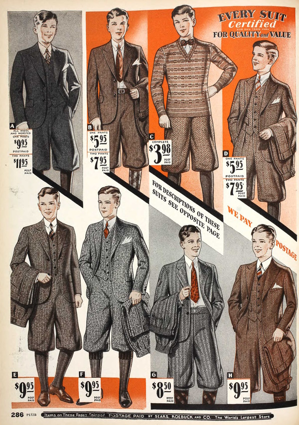 1930 Boys Knicker Suits 600 