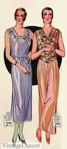1930 nightgown and pajama set