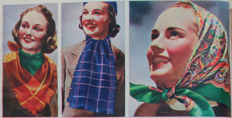 vintage 1930s neck and kerchief scarves