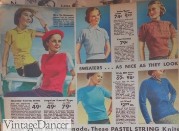 1930s sweaters from a mail order catalog