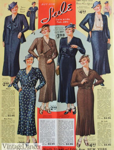 1930s fall and winter womens 30s plus size dresses