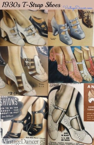 1930s T Strap shoes- single, two strap, multi strap