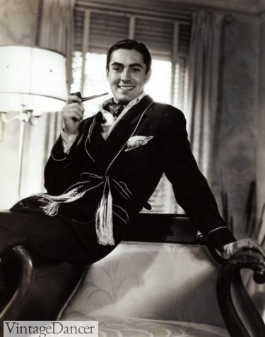 Tyrone Power 1930s smoking jacket mens loungewear