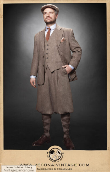 1930s mens reproduction clothing brand 1930s mens clothes knicker pant suits at Vecona VIntage