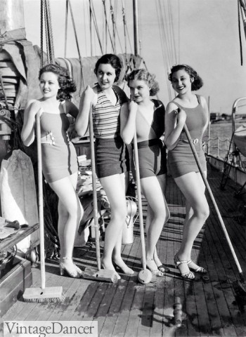 1930s swimsuits, bathing suits, swimwear. Shop these styles at VintageDancer.com/1930s