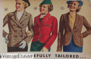 1930s womens jackets short blazer sporty