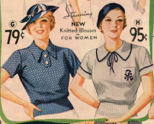 1930s Charming knit polo shirts blouses knitwear tops 1930s women