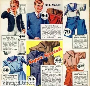 1930s Children's Fashion: Girls, Boys, Toddler, Baby Costumes