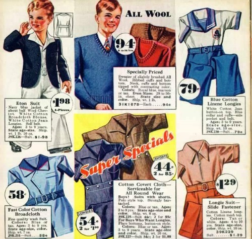 1930s Boys Clothing, childrens clothes