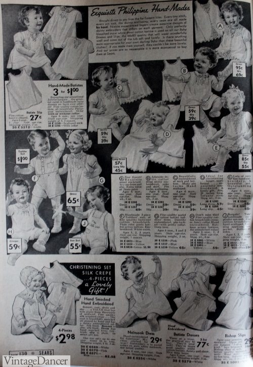 1930s childrens baby clothing