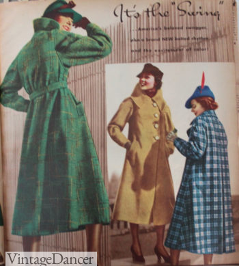 1930s women swing back coats at VintageDancer