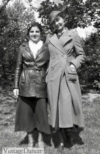 1930 lady leather sport jacket and polo overcoat photoat VintageDancer