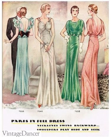 1930s evening gowns